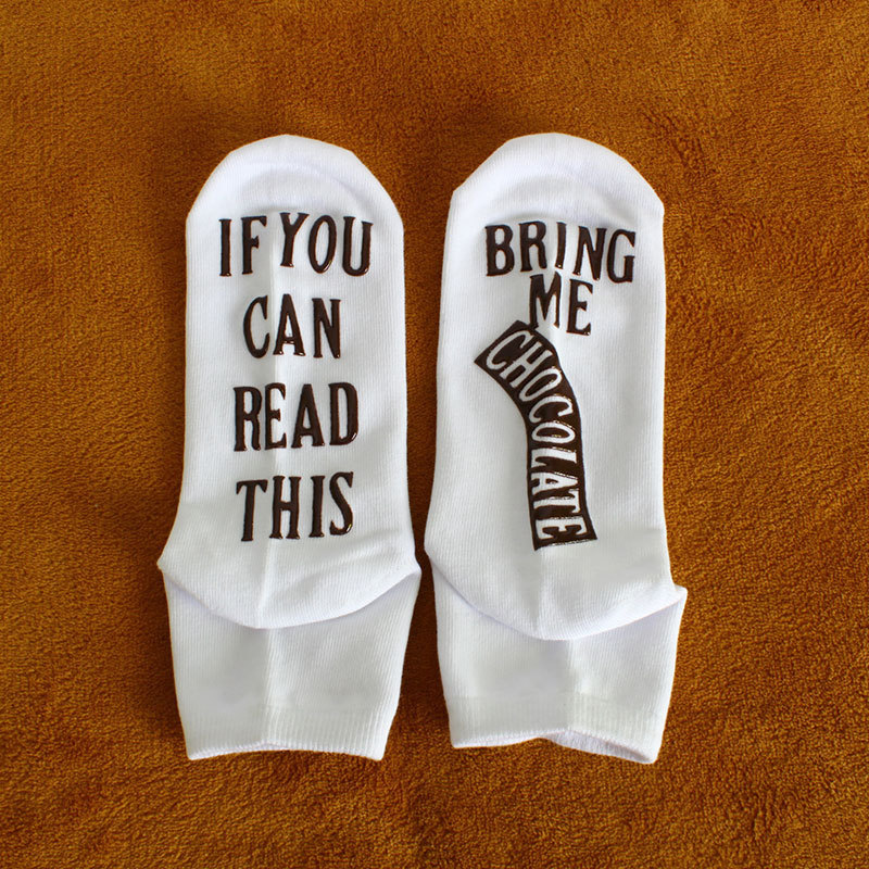 If You Can Read This Bring Me Chocolate Socks Novelty Words Ankle Socks Novelty Socks